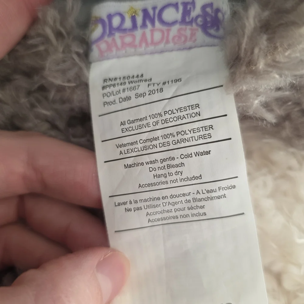 Wolf Costume Toddler- Gray and Cream - Picture 4 of 7